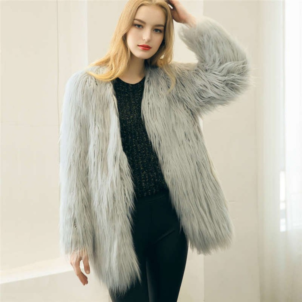 NWT Lanshifei Faux Mongolian Fur Coat